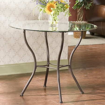 Metal Round Table w/ Glass Top